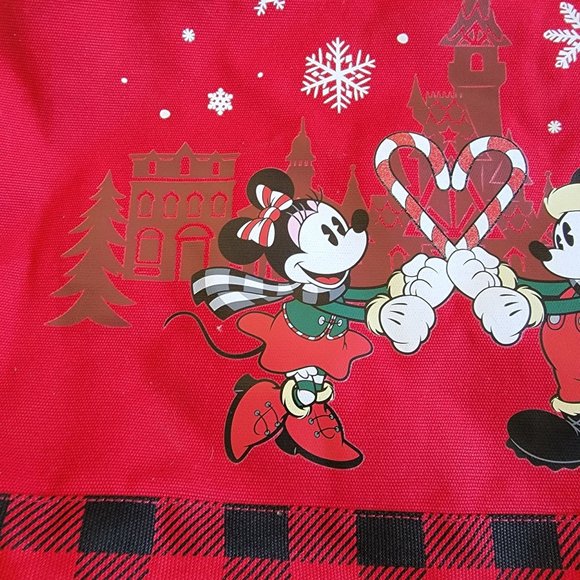 Disneyland 2019 Christmas Holiday Red Mickey & Minnie Tote Bag Disney Parks - Picture 6 of 13